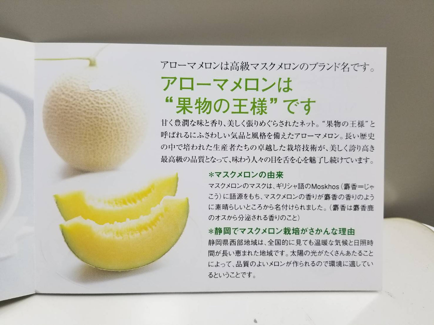 
                  
                    静岡産　マスクメロン「アールスメロン」
                  
                